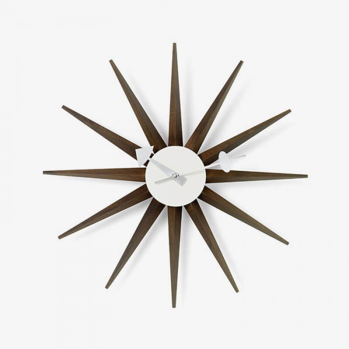 Wooden Starburst Wall Clock-Non